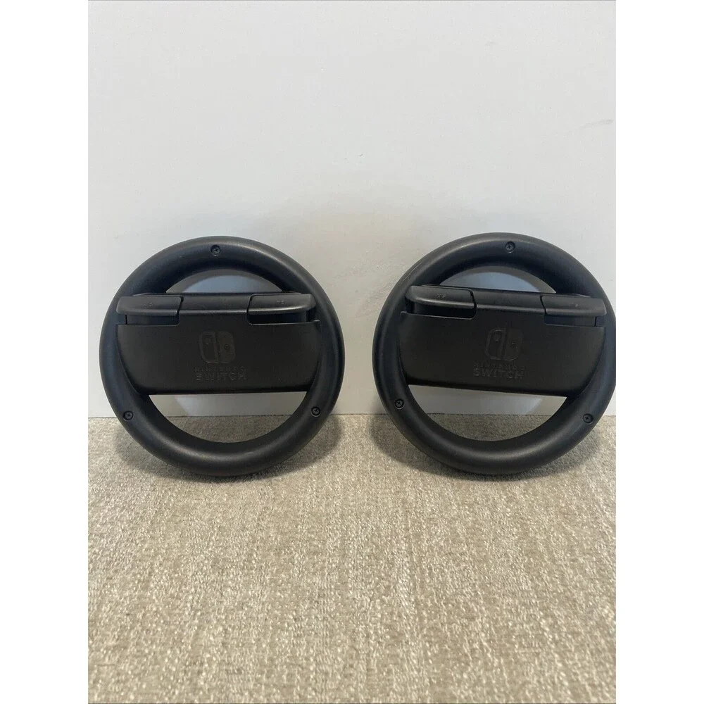 Nintendo Switch Steering Wheel Joy Con Holders Official Set Of 2 Black Racing